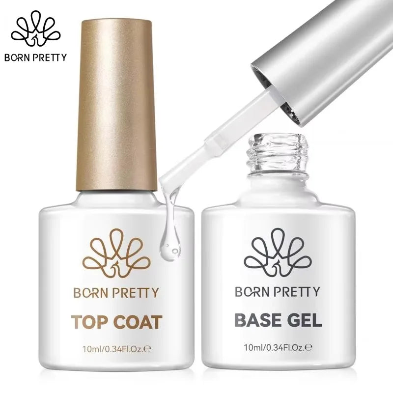 BORN PRETTY Super Top Coat and Base Gel Nail Polish for Gel Polish Semi-permanent Varnish Rubber Top Coat 10ml Nail Supplies