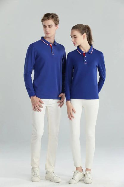 Långärmad Polo-shirt med Eget Tryck eller Logotyp – Unisex S–4XL (Asian)