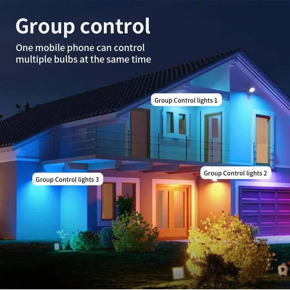 Smart LED Vägglampa Utomhus RGB+CCT – WiFi/Zigbee, Tuya, Alexa, IP65, Dimbar, 2700–6500K, S/L