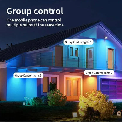 Smart LED Vägglampa Utomhus RGB+CCT – WiFi/Zigbee, Tuya, Alexa, IP65, Dimbar, 2700–6500K, S/L