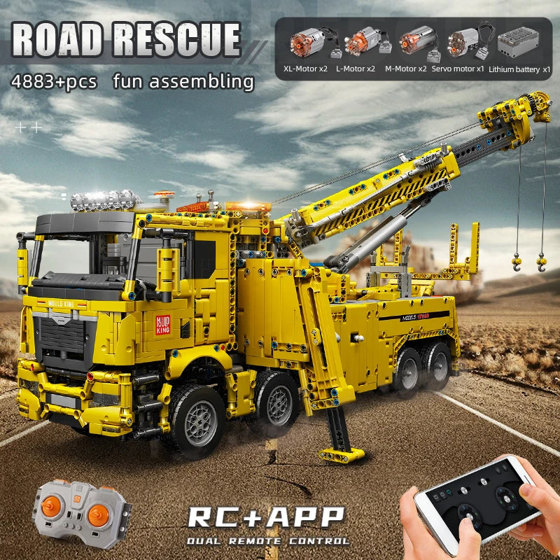 Mould King 17028 Teknisk Brandbil APP & RC Motoriserad Byggsats