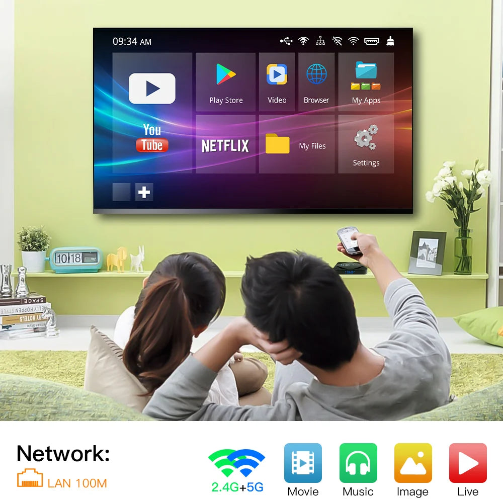 6K Android 10.0 TV BOX 4GB RAM 64GB ROM H616 Quad Core 2.4G/5G Wifi 6K Media Player Set Top Box