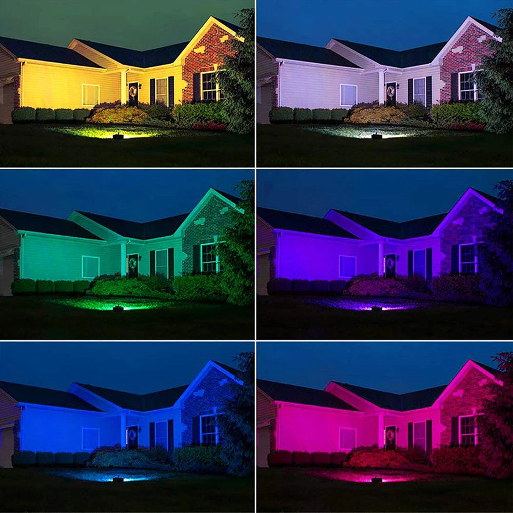 RGB LED Projektor Strålkastare IP68 – 20W/30W/50W/100W/200W, Svart/Vit, AC110V & AC220V, Fjärrkontroll