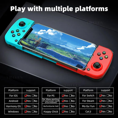 D3 Mobile Gamepad Wireless Game Controller for Cell Phone for iphone/Samsung/Android/Switch Stretching Joystick with Turbo Macro