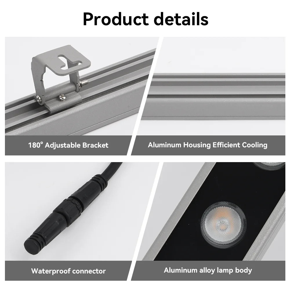 Outdoor Waterproof Wall Lamp Modern Wall Washer LED Lamp Warm White Aluminum IP65 220V Hotel Canteen Balcony Exhibition Light