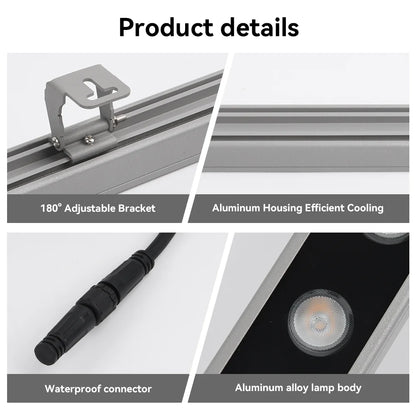 Outdoor Waterproof Wall Lamp Modern Wall Washer LED Lamp Warm White Aluminum IP65 220V Hotel Canteen Balcony Exhibition Light