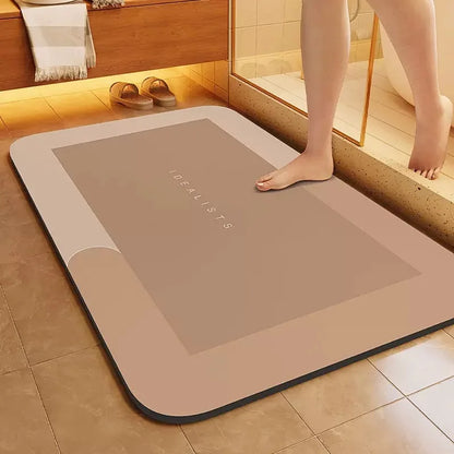 Diatomaceous Earth Bath Mat Ultra Absorbent Non Skid Rapid Drying Soft Floor Mat for Bathroom Shower Laundry Bedroom Kitchen RV