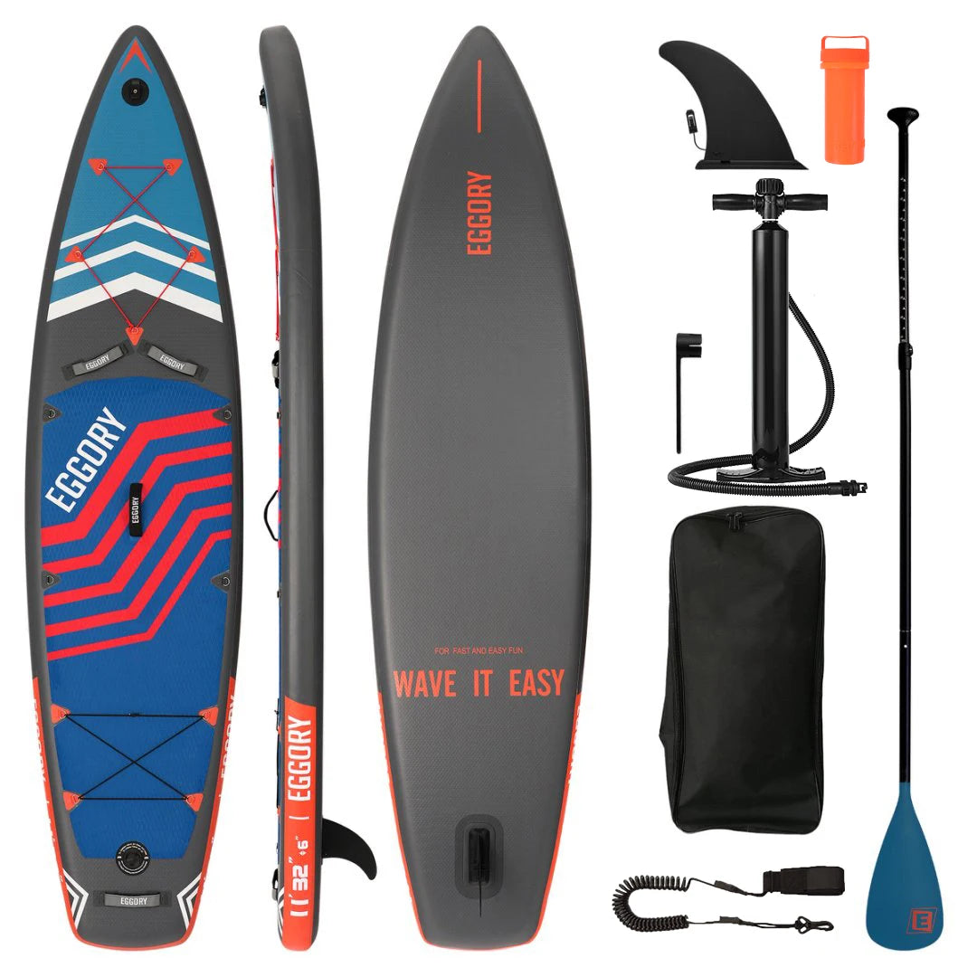 EGGORY Uppblåsbar SUP-bräda – Ca 335 cm, 7 Designs, Komplett Set, Skickas från Tyskland
