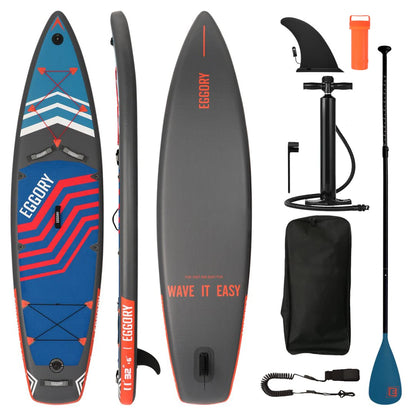 EGGORY Uppblåsbar SUP-bräda – Ca 335 cm, 7 Designs, Komplett Set, Skickas från Tyskland