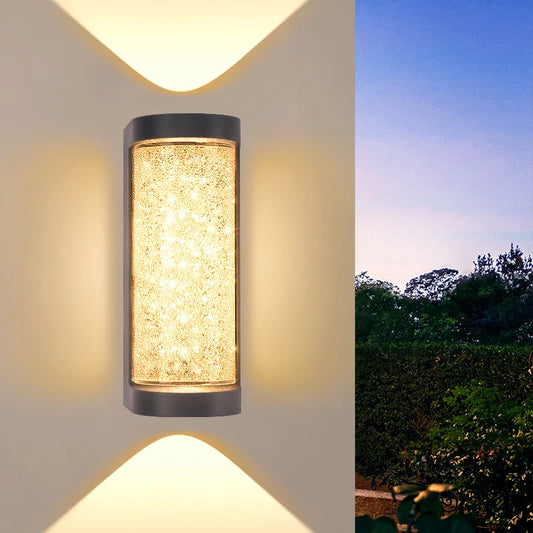 Europeisk Kristall Vägglampa Utomhus – 10W LED, Varmvit/Kallvit, Rund/Fyrkantig, Vattentålig