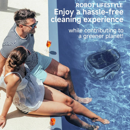 WYBOT A1 Trådlös Poolrobot – 120min 2600mAh IPX8 Dubbellager Filter Gyroskopnavigering Auto-Parkering 100m² 2026