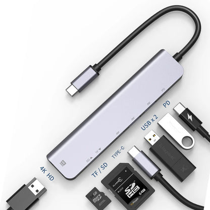 7-i-1 USB-C-hubb med HDMI, SD/TF och PD – 4K 30 Hz