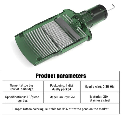 10 PCS Super Big Cartridge Needle Professional Tattoo Cartridge Tattoo Equipment Large Row Needle Tattoo
