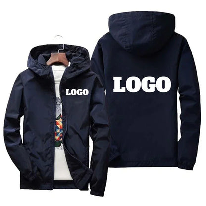 Customized Name: Autumn Jacket, Men's Waterproof Windbreaker, Casual Clothing, Plus Size 7Xl, Black Outdoor Sportswear