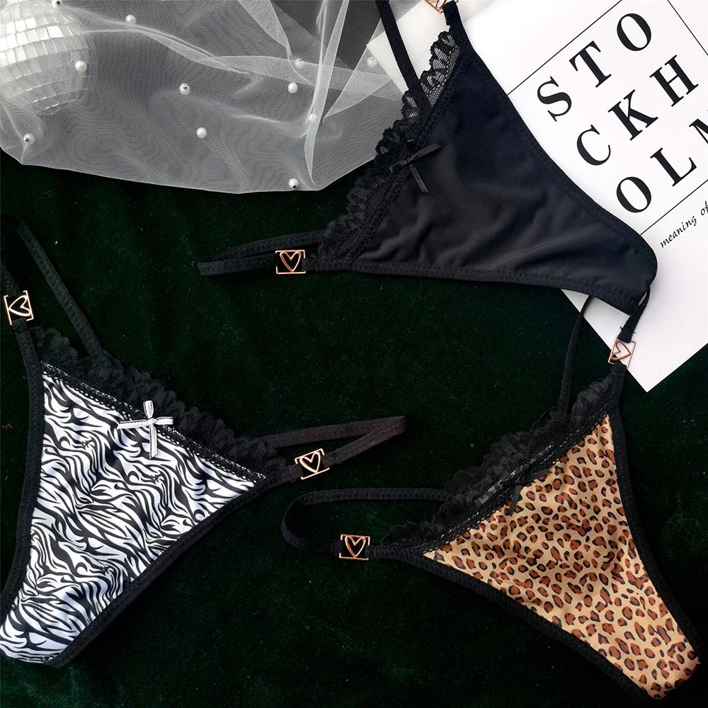 Underwear For Women Panties Female Sexy Low Waist Panties One Piece Seamless Briefs Sports Ice Silk Leopard Print Underpant