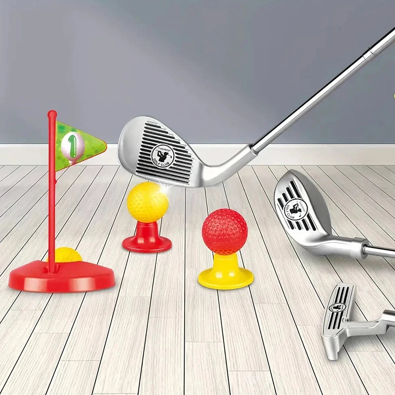 Children's Golf Club Toy Set For Kids Indoor Outdoor Sports Competition Interactive Retractable Golf Club Set New Year Gifts