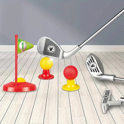Children's Golf Club Toy Set For Kids Indoor Outdoor Sports Competition Interactive Retractable Golf Club Set New Year Gifts