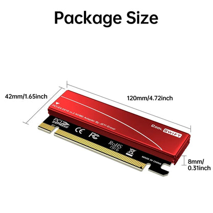M.2 NVMe till PCIe x16-adapter med kylfläns – JEYI