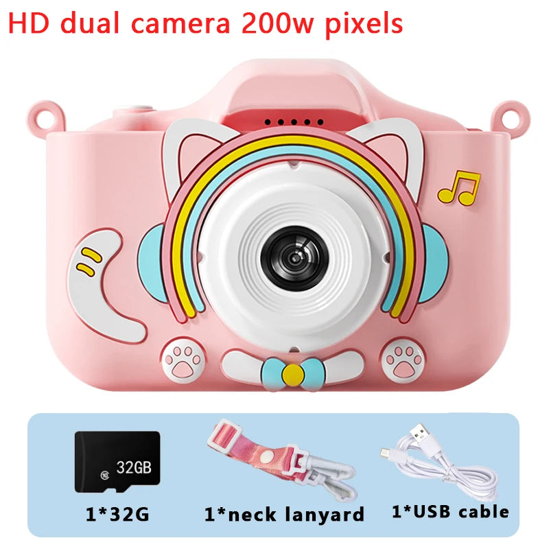 Super Cute Children Camera 1080P HD Toddler Digital Video Camera 2.0-inch Kids Camera with Silicone Cases Toys for  Christmas