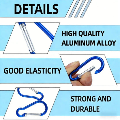 5-100Pcs Aluminum Carabiner Key Chain Clip Outdoor Camping Keyring Snap Hook Water Bottle Buckle Kit Climbing Accessories