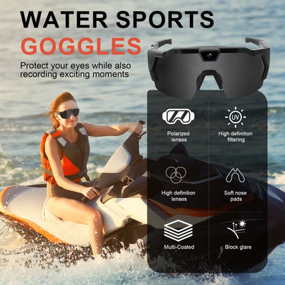 HD Smart Video Glasses Action Camera Sunglasses Wifi Glasses Sports Glasses Outdoor Bicycle Motorcycle Driver Recorder Walk Cam