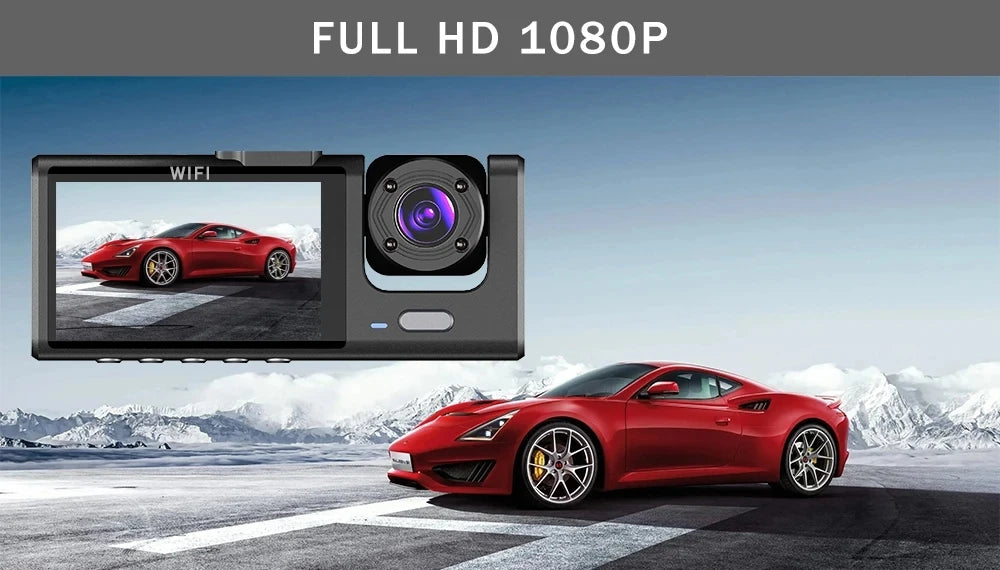 Wifi 3 Channel Dash Cam Three Way Car DVR Inside Vehicle Camera DVRs Recorder HD 1080P Video Mini Registrator Dashcam Camcord
