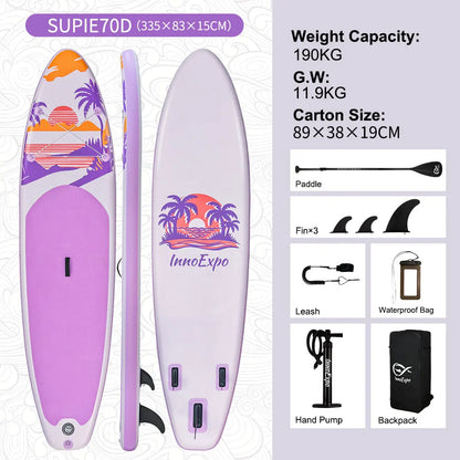 Uppblåsbar SUP-bräda från InnoExpo med halkfri yta – 320–350 cm