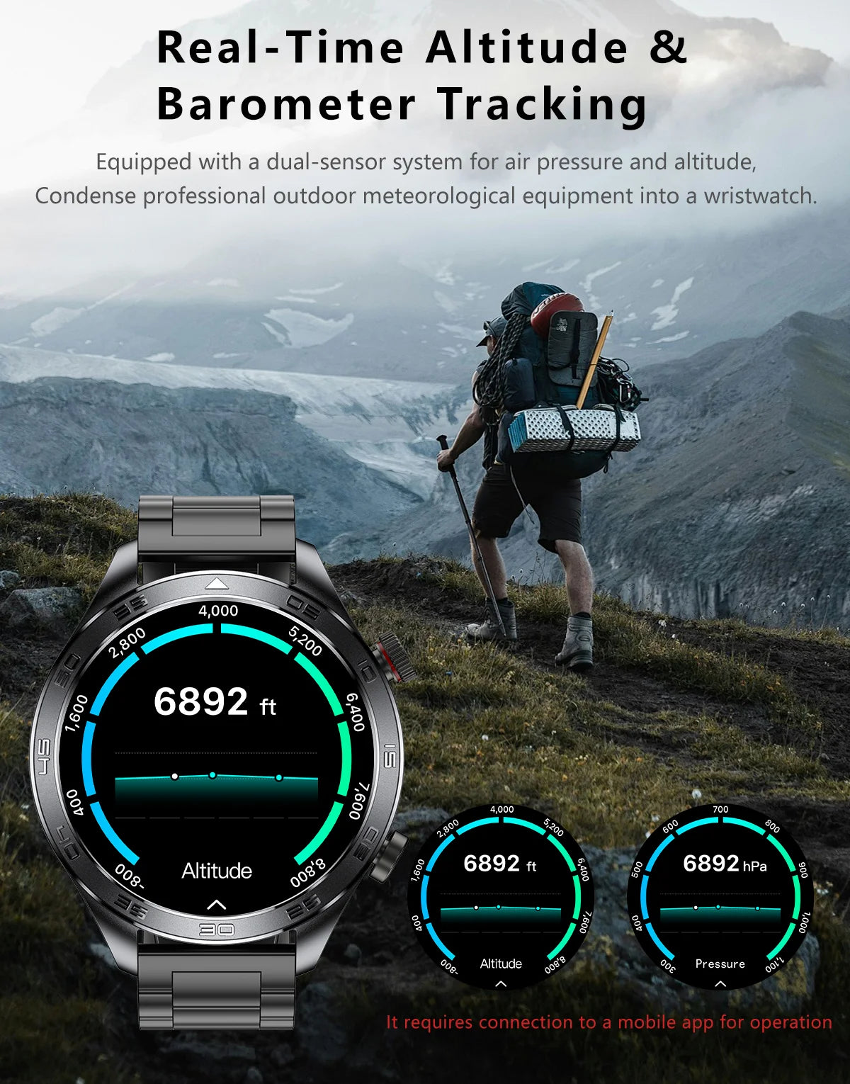2026New Men's Outdoor Sports Smartwatch GPSTrack 1000mAh Battery Heart Rate Monitor 100+Sport Mode IP67 Waterproof Smart Watches