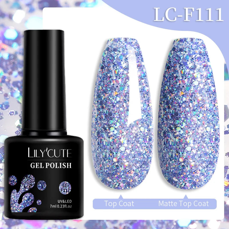 LILYCUTE 129 Colors 7ML Nail Gel Polish Nail Supplies Vernis Semi Permanent Nail Art Manicure Soak Off LED UV Gel Nail Varnishes