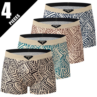 Herr Boxershorts 4/10-pack – Europeisk/US Storlek Trendiga Tryck Plus Size, XS–XXXL