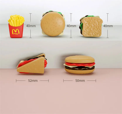 Låtsasmat för barn – hamburger- och pommes-set i 9 delar