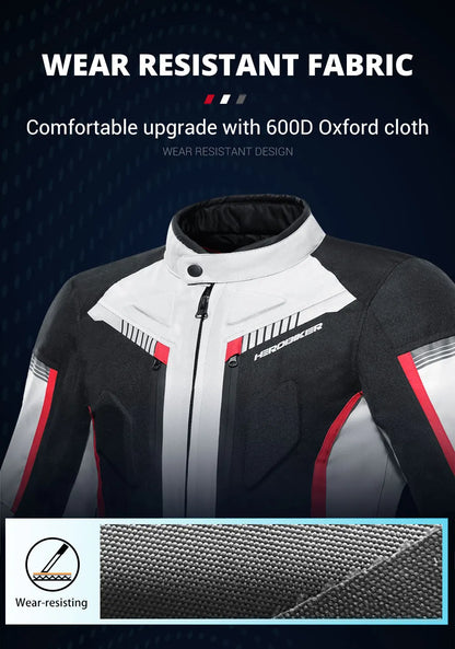 Men's Motorcycle Jacket Anti-fall Wear-resistant Motorbike Jacket With 5pcs Protector Motocross Racing Clothing Protection