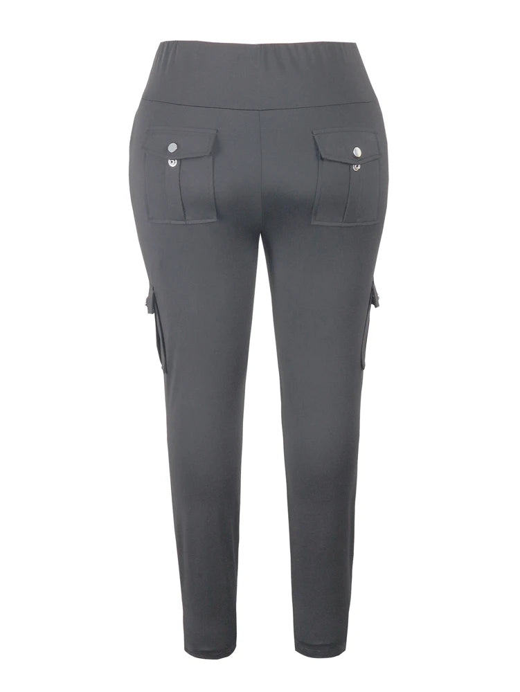 Plus Size Women's Butt Lift Leggings with Flap Pockets Women's Workout Leggings All Season All Season Casual Best Choice