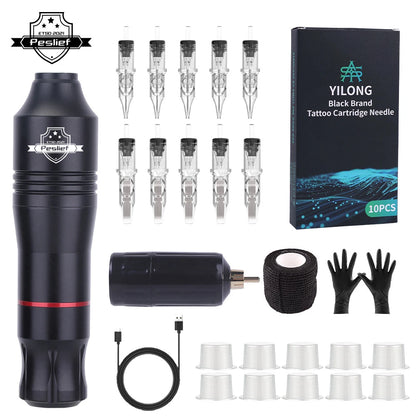 New Complete Wireless Tattoo Kit Tattoo Pen with 1500mAh LED Cordless Tattoo Power Supply And for Professiona Tattoo Artist