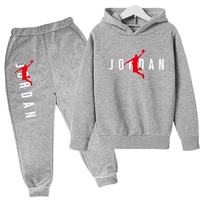 Kids Hoodie Basketball Letters Pullover 3-12Yrs Coat Sweatshirt+Pants Boy Girl Toddler Jogging Clothes Leisure Fashion Brand Set