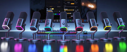 MAONO PD100X Dynamic Microphone. Software Noise Reduction Included. RGB Gaming Mic. Enhances Gaming Experience. Ideal for Record