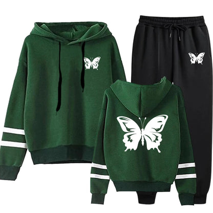 Casual Daily Women Tracksuit Hoodies Quality Single Piece Stripe Sweatshirt and Sweatpants Comfort Outdoor Jogging Autumn Winter