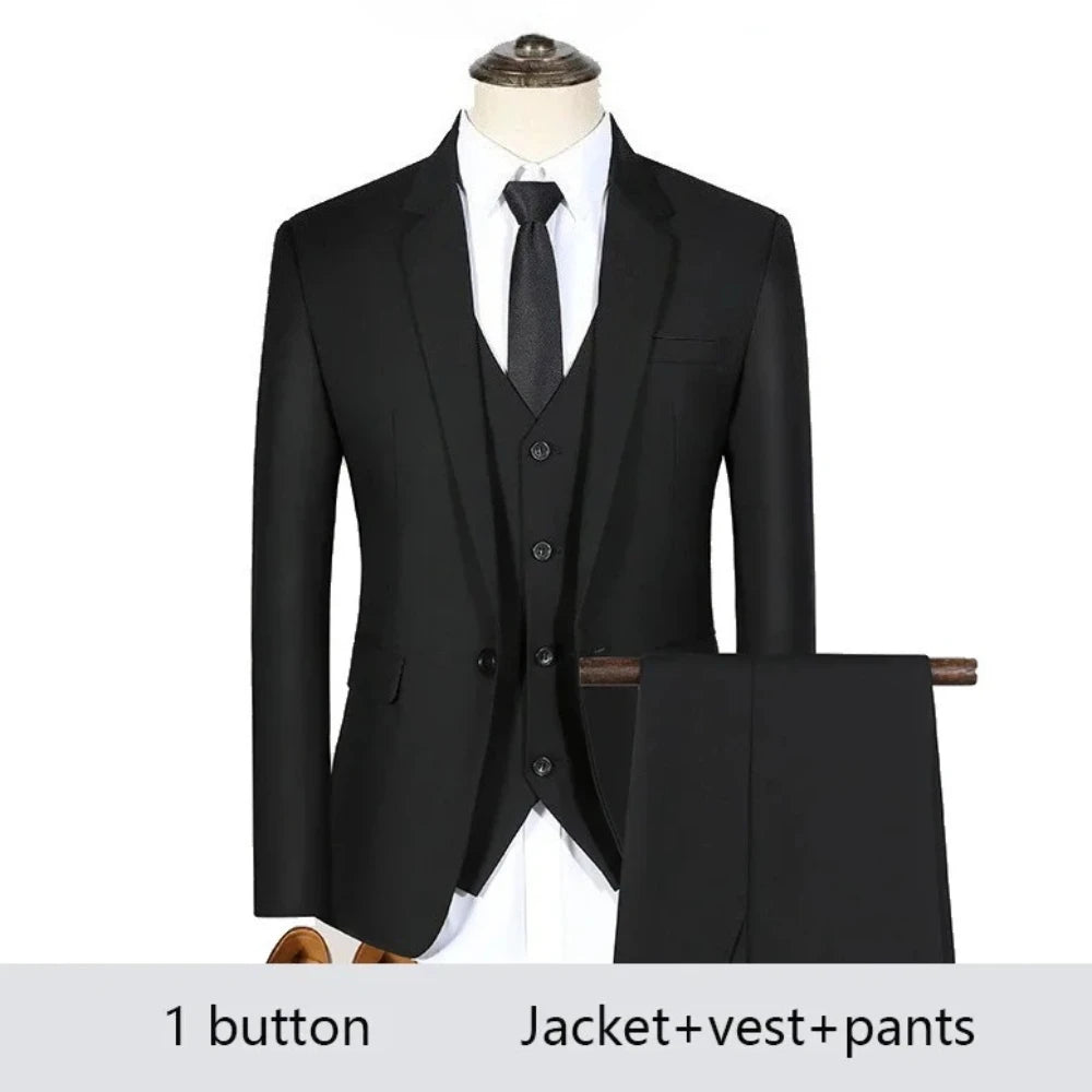 High Quality Men Suits For Wedding 2 Pieces 3 Sets Blazers Stretch Elegant Formal Jackets Vest Pants Full 2025 Tailored Costume