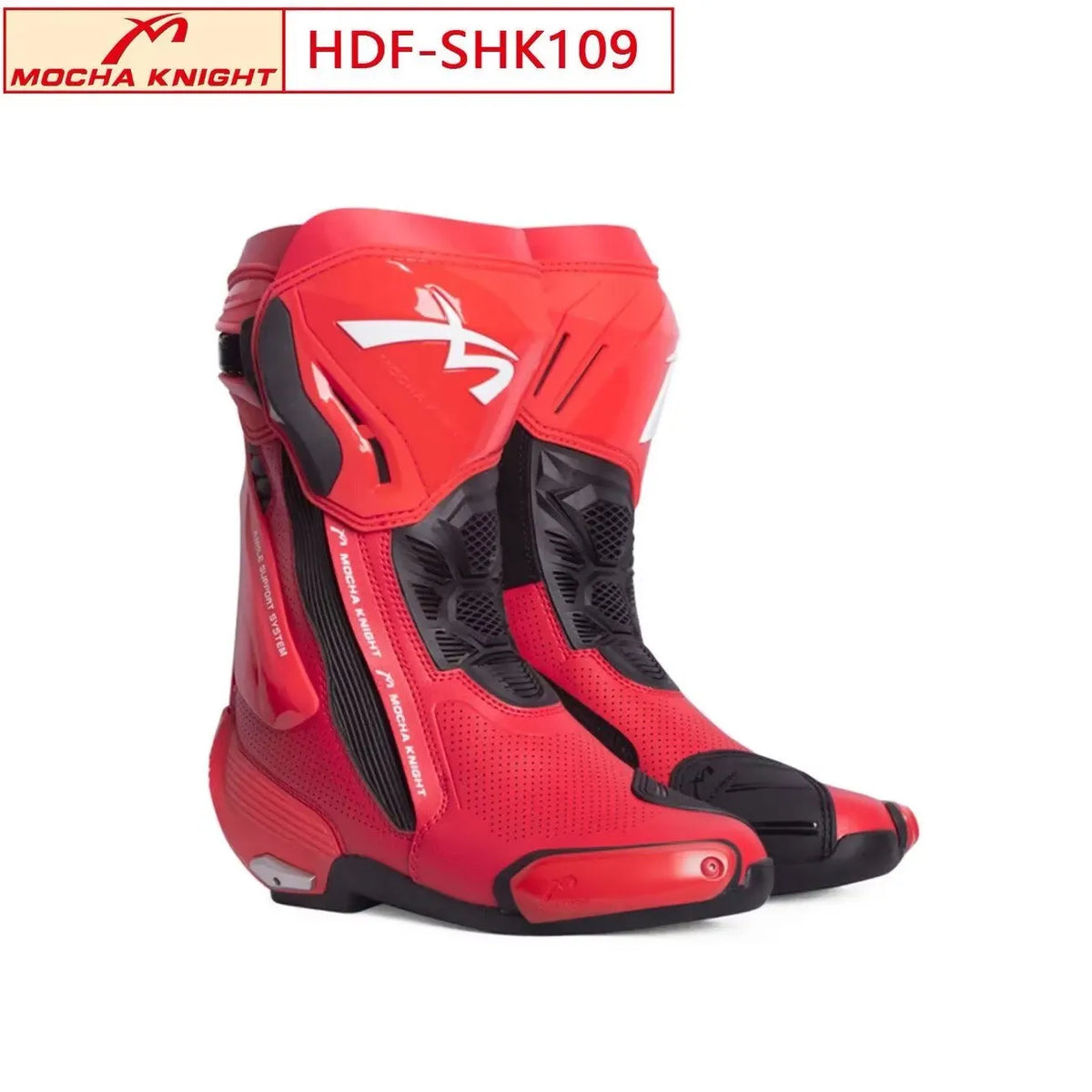 Crossstövlar MOCHA KNIGHT SH109 – perforerade sommarstövlar i läder, unisex 35–46