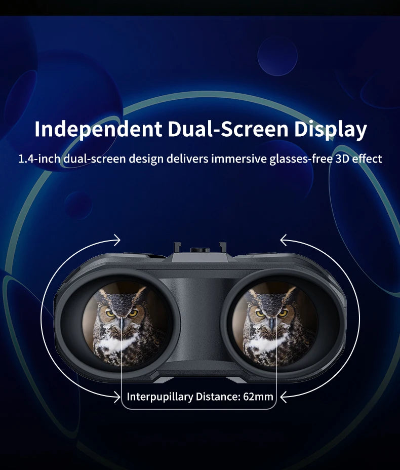 4K Night Vision Binoculars Diopter Eyepiece Dual 1.4" LCD 10X Zoom 3000mAh Level Gauge Infrared Outdoor Observation