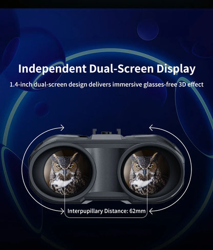 4K Night Vision Binoculars Diopter Eyepiece Dual 1.4" LCD 10X Zoom 3000mAh Level Gauge Infrared Outdoor Observation