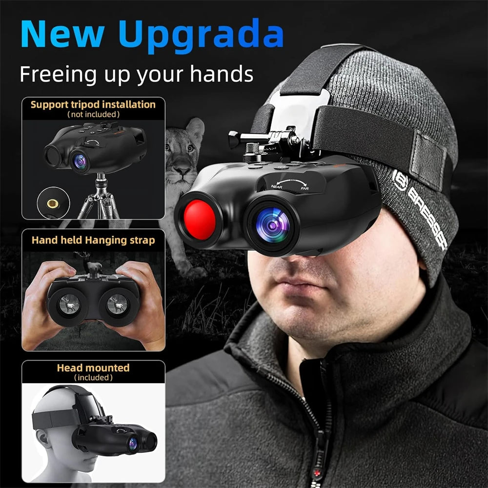GTMEDIA N4 Night Vision Binoculars HD Infrared Night-Visions Goggles 300M Full Darkness Day/Night Use For Hunting Photos Videos