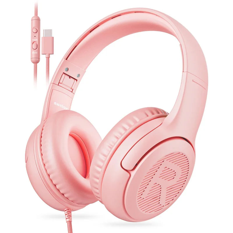 AWATRUE AT2 Headset,3.5mm Surround Stereo Gaming Headphones with Mic Soft Memory Earmuffs for PC,Laptop,Kids for School Toddler