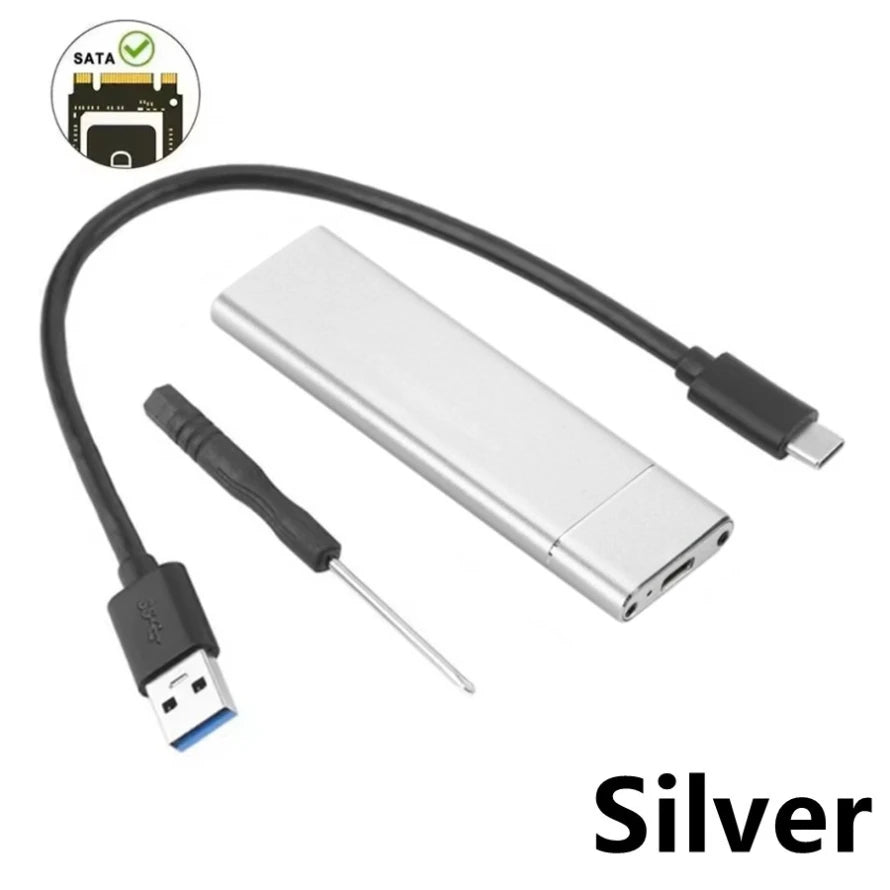 M.2 SSD Case M.2 HDD Enclosure Case Hard Drive Box B&M Keys External Hard Drive Box USB C Interface Support SATA & NGFF Protocol