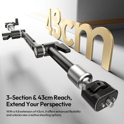 Ulanzi TA10 43cm Magic Articulating Arm with 1/4" 3/8" Screw Hole Mount NATO 3 Section for DSLR Monitor Light Camera Accessories