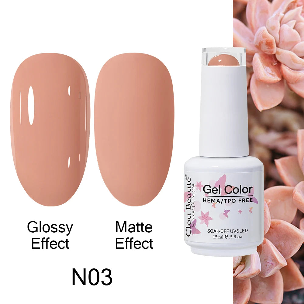 Clou Beaute Gel Nail Polish Neon Brown Royal Blue Red Green Pastal Nude Nail Art Varnishes Gel Lacquer Top Coat UV Gel Nail
