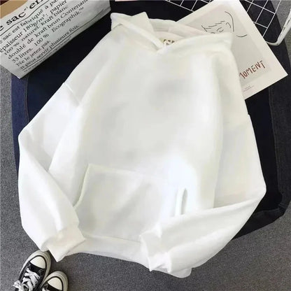 Dam Hoodie Lös Bokstavstryck – Casual Geometriskt Mönster Huva Fångar Fickor Höst/Vinter, 6 Färger S–3XL