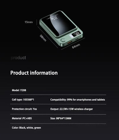 Lenovo New 500000mAh Magnetic Wireless Power Bank Super Fast Charging LED Display Digital for MagSafe For iPhone Huawei Xiaomi