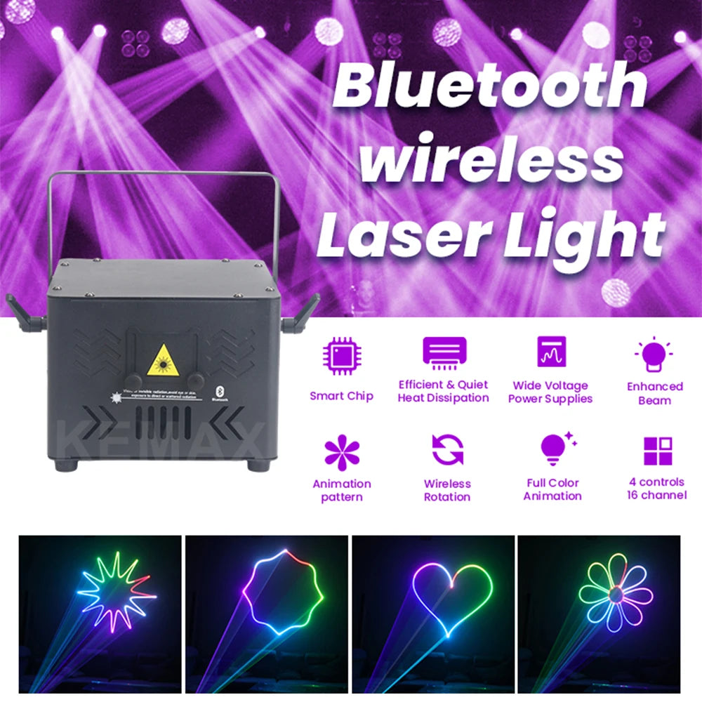 4W 6W Bluetooth Lazer Light APP Control Animation DMX Beam Scanner Laser Cube DJ Projector Stage Lights For Nightclub Party Bar