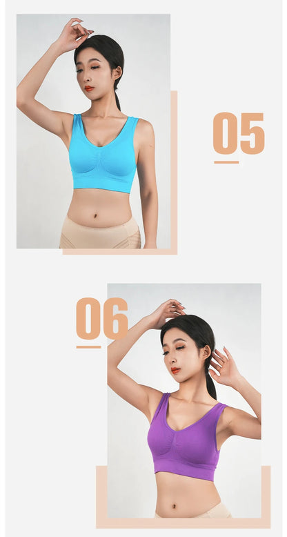 Womens Push Up Bras Running Gym Seamless Breathable Vest Top Removable Padded  Anti-sagging Uppe High Elasticity Sport Brassiere